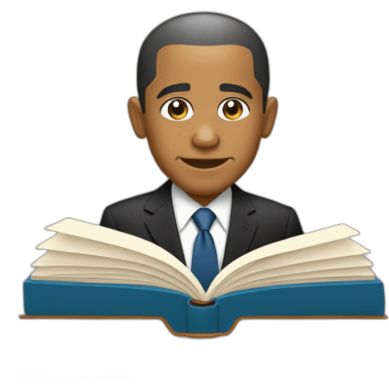 barack obama reding a book emoji