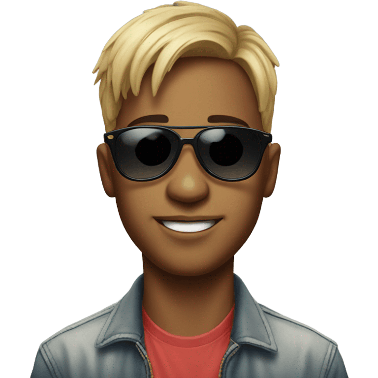 cool boy in sunglasses portrait emoji