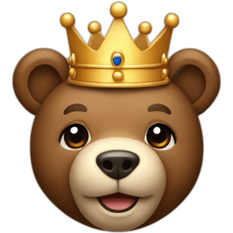 teddy bear with crown in leather  emoji