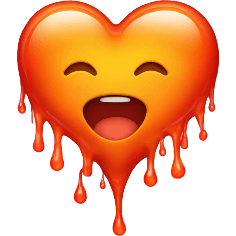 dripping orange-red glowing heart emoji