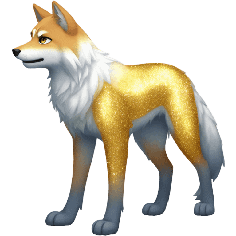 Colorful Shiny Sparkly Fionbri-Falvie-sparkle-wolf-sona full body emoji