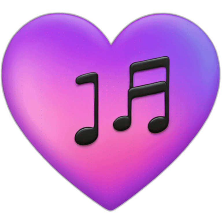 A heart in music style emoji