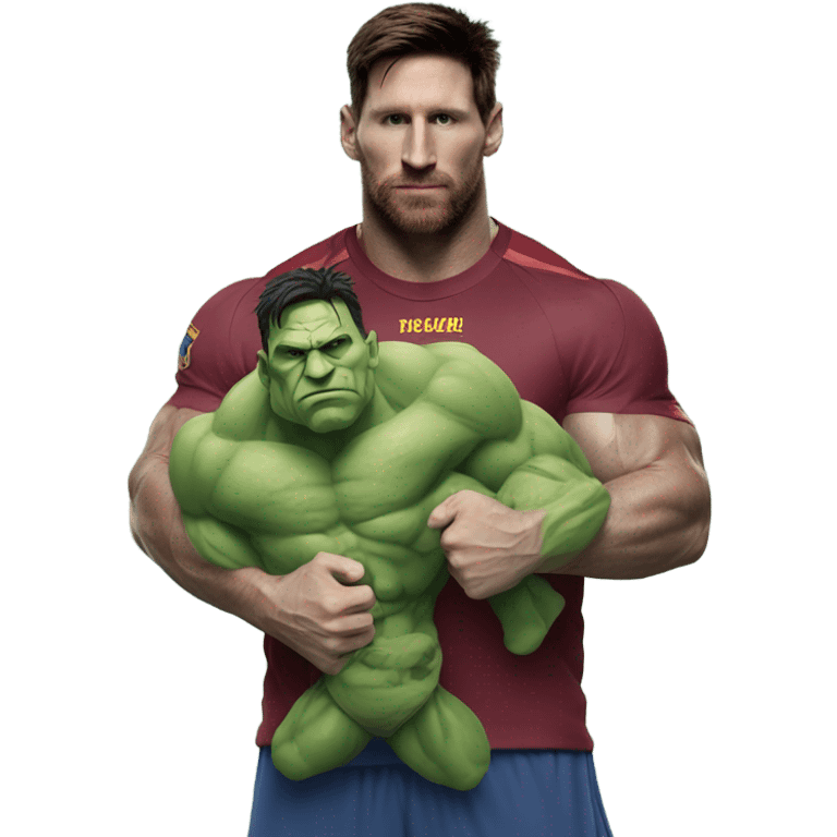 Messi holding fat hulk emoji