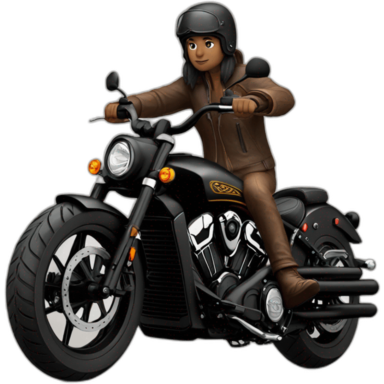 Moto Indian scout negra emoji