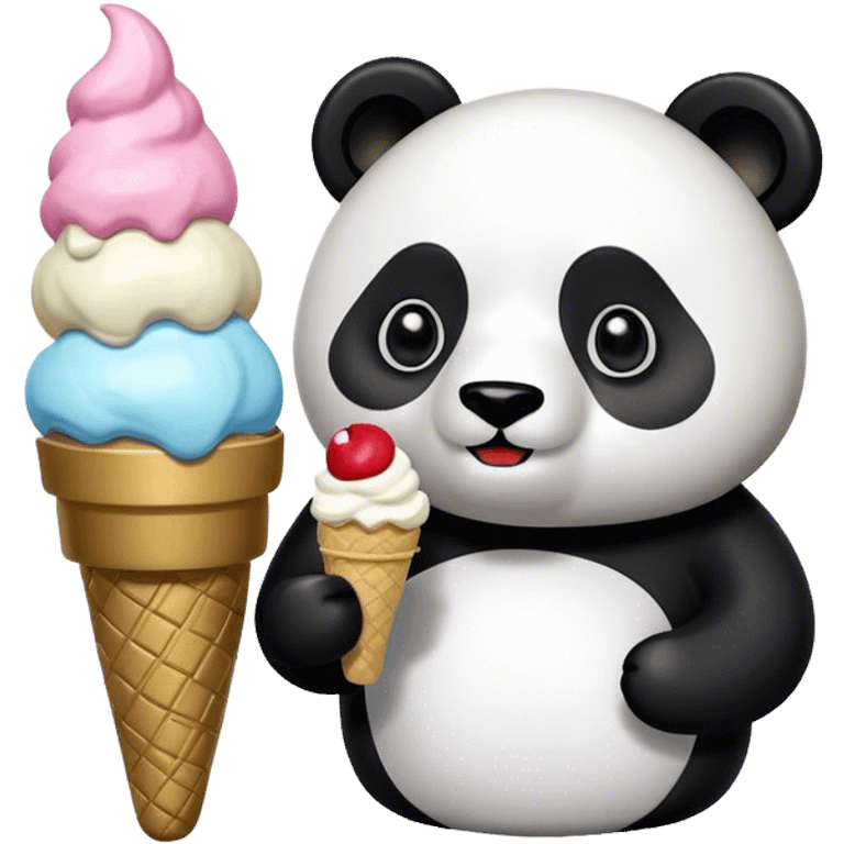 Christmas nutcracker + Panda eating ice cream emoji