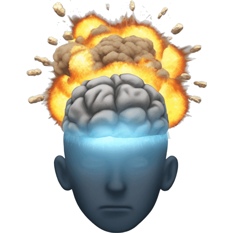 un cerebro con tres explosiones que salen de la parte superior, simulando que se está derritiendo. emoji