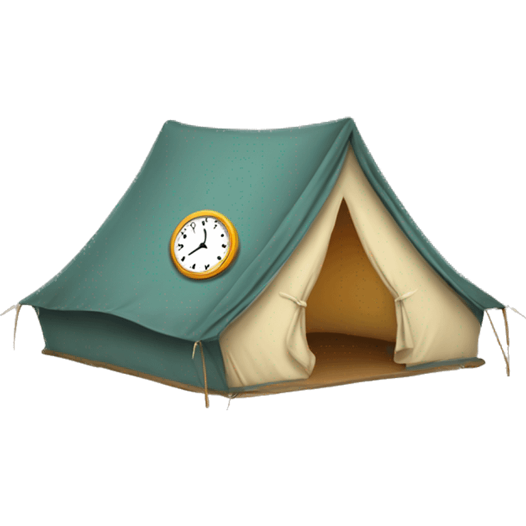 Tent with clock time 10 emoji