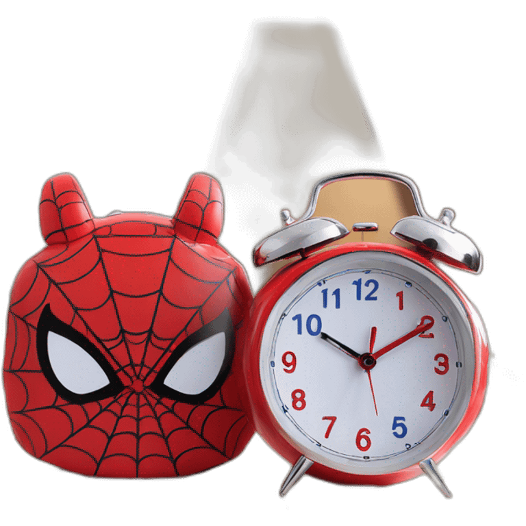 Funny spiderman modern alarm clock for kids emoji