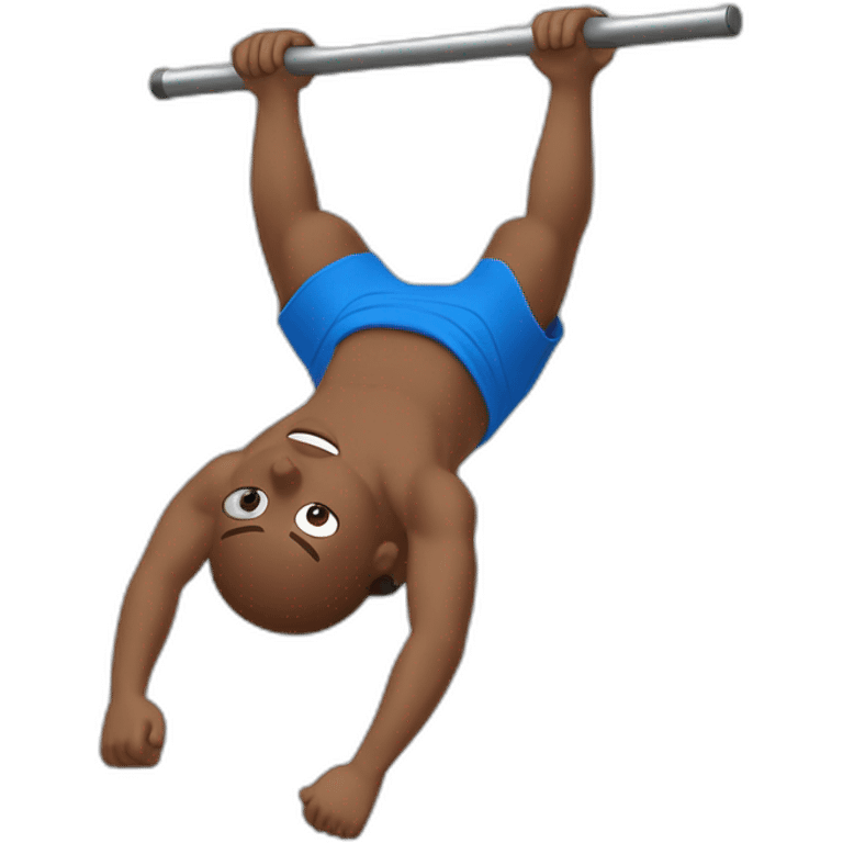 boys have figure is performed on a pull-up bar from an inverted hang until the body is completely horizontal and straight with the front of the body facing upwards emoji