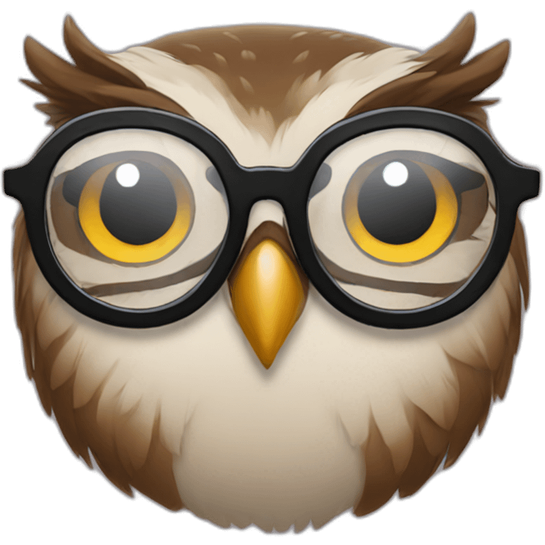 an owl in glasses emoji