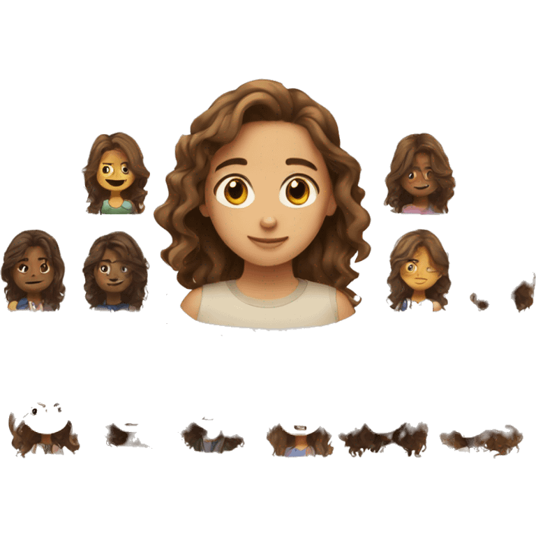 girl with brown long hairs with locks and boy with brown short hair and locks   emoji