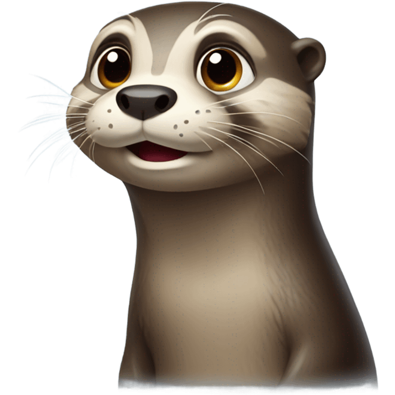 shocked emoji otter. looking slightly right. emoji