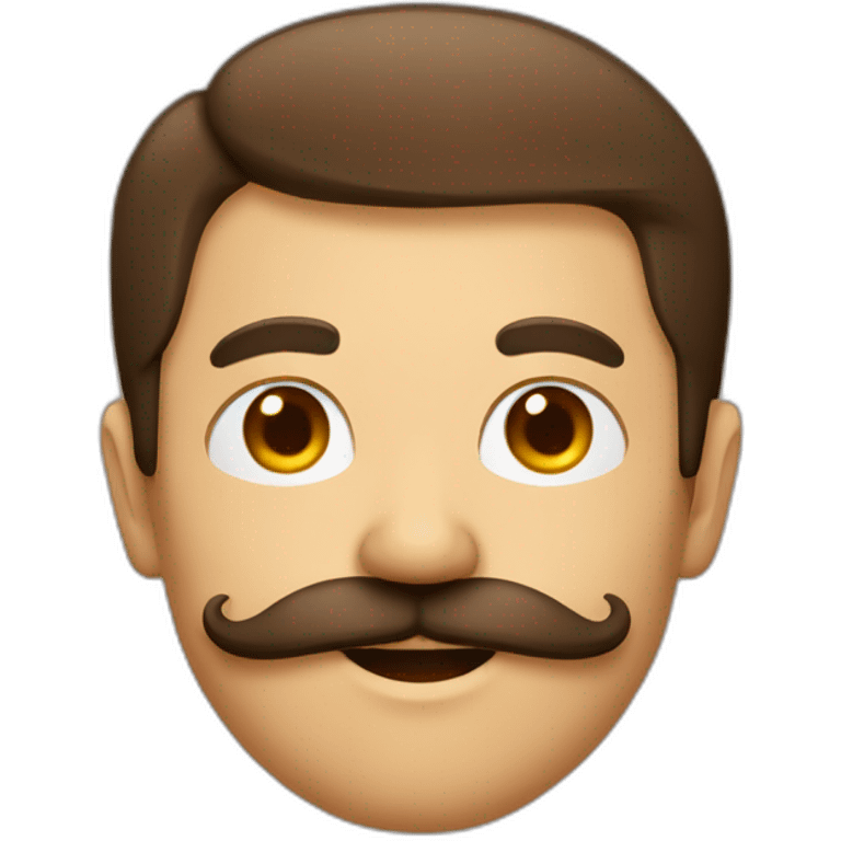 Homme brun avec un moustache carré emoji