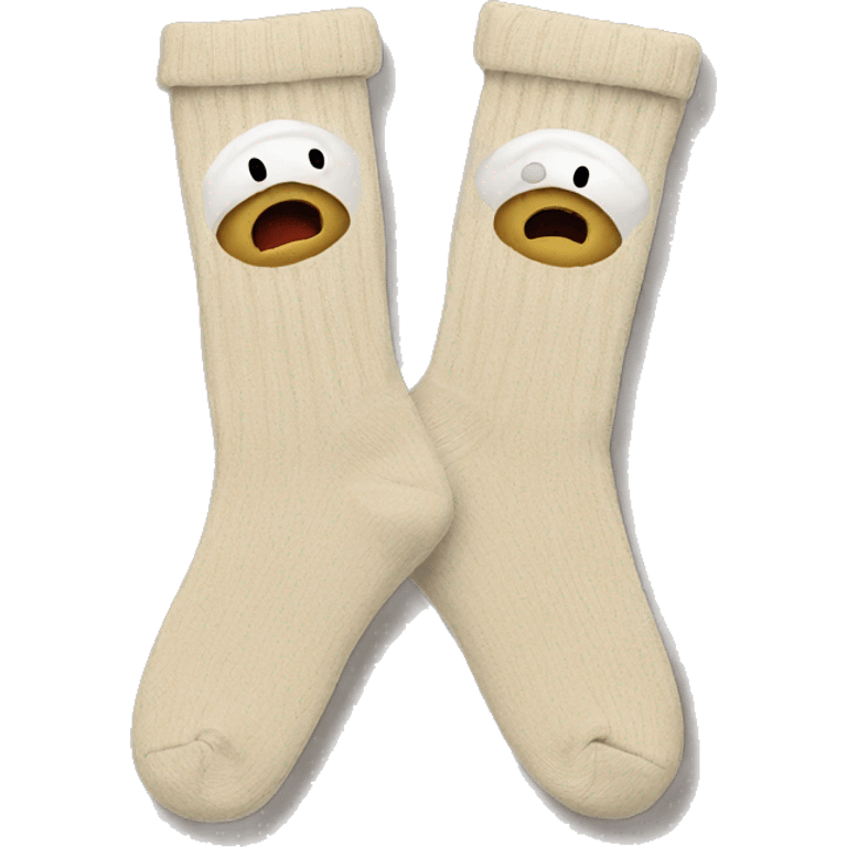 Two beige home socks emoji