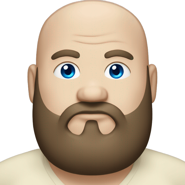 a fat white man with blue eyes and a brown goatee and bald emoji