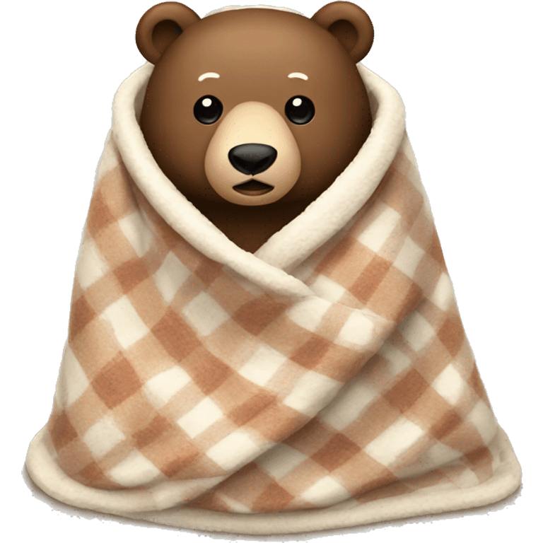 bear cozy in blanket emoji