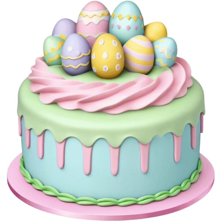 Pastel decorative Easter cake emoji