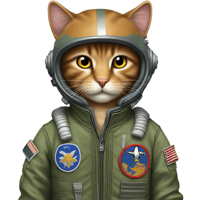 Tomcat wearing a flight suit emoji