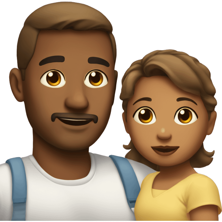 Mommy and baby girl and daddy  emoji