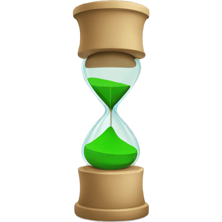 sand timer with green sand and green sides emoji