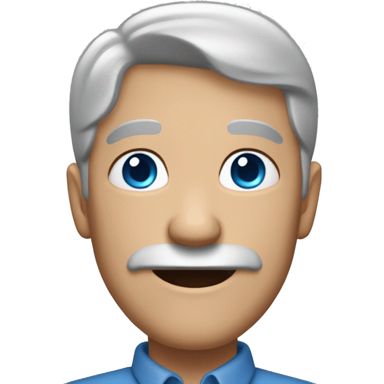 50 years with blue eyes and  gray hair man emoji