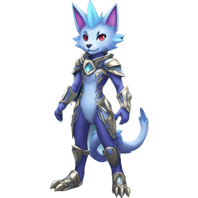 Shiny Anthro Sona Fakemon Nebula with a spiked collar Full Body emoji