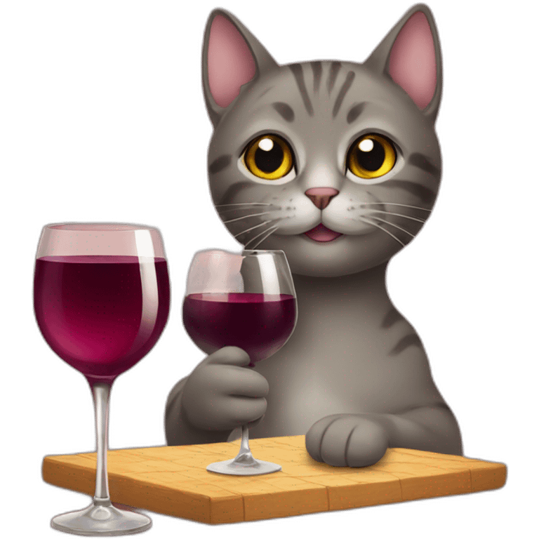 cat drinking wine emoji