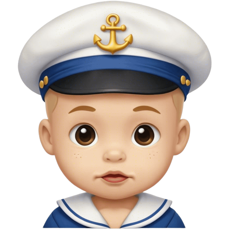 Baby, making Popeye face with sailor hat on emoji