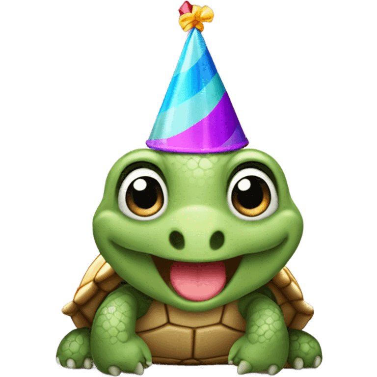 Cute Turtle saying happy birthday  emoji