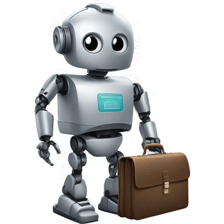 robot holds briefcase emoji