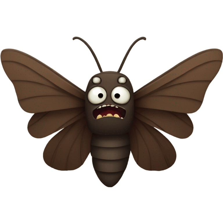 dark brown animated moth character face angry emoji