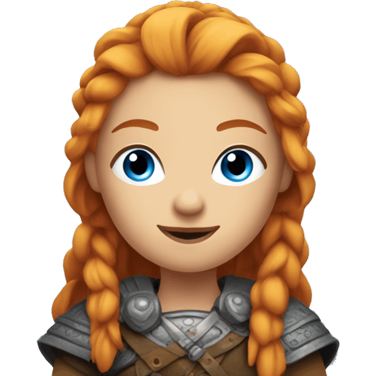 Orange haired, blue eyed Viking woman emoji