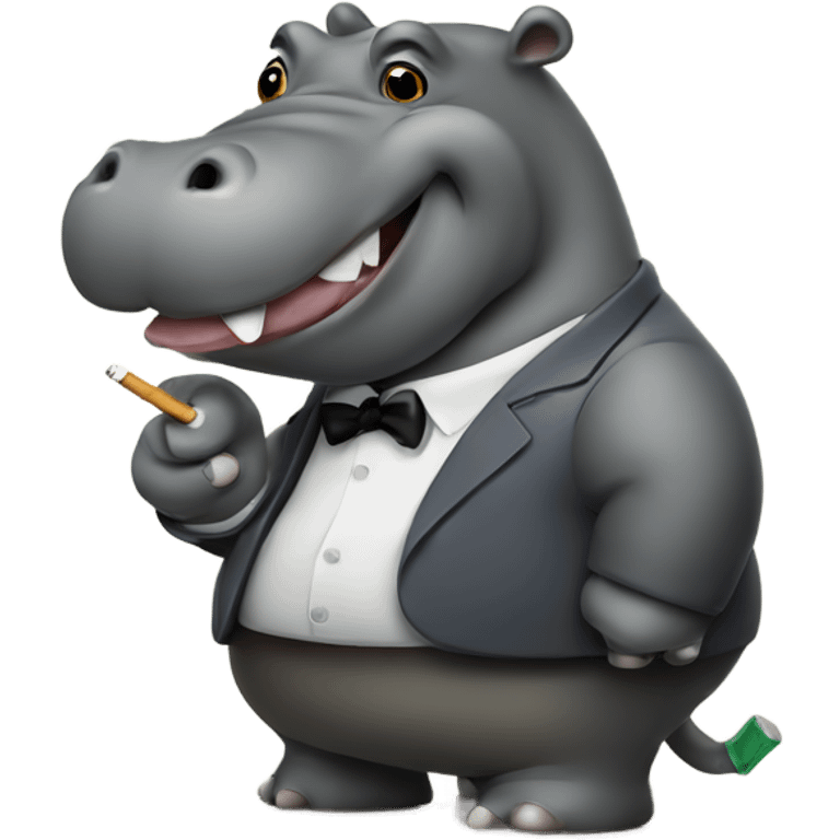 Hippopotamus smoking a cigarette  emoji