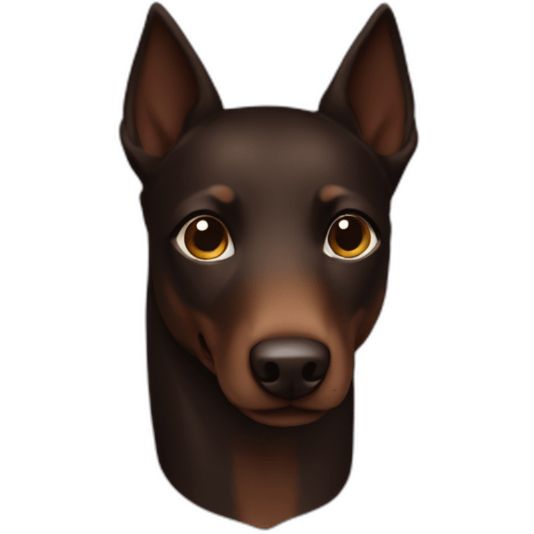 Kelpie head coloured dark brown emoji