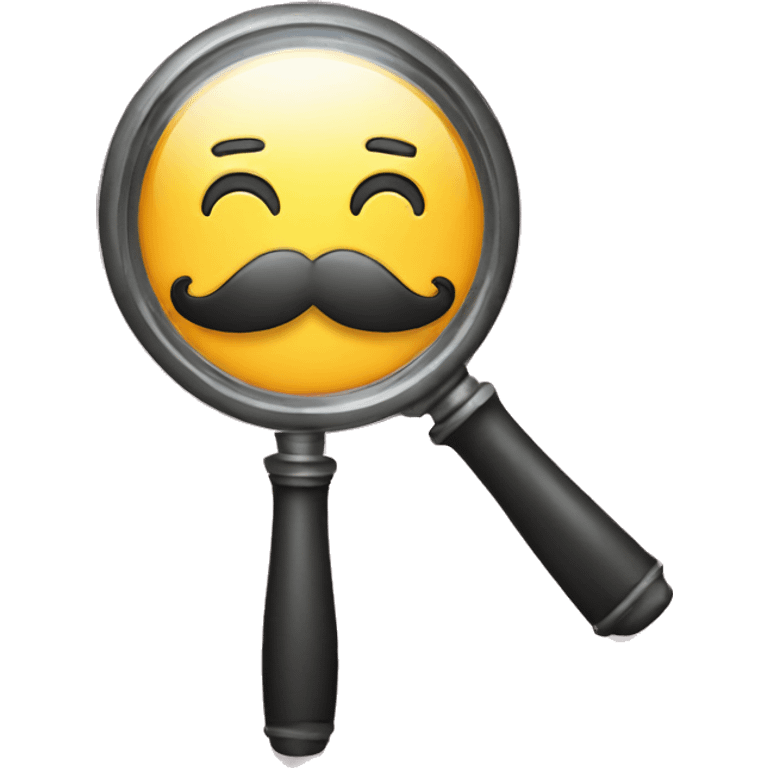 magnifying glass with a moustache emoji