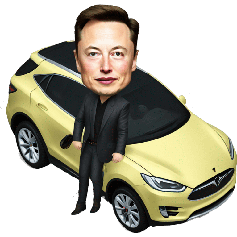 Elon musk on vaz car emoji