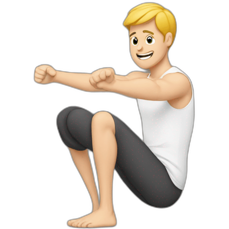 white guy exercise emoji