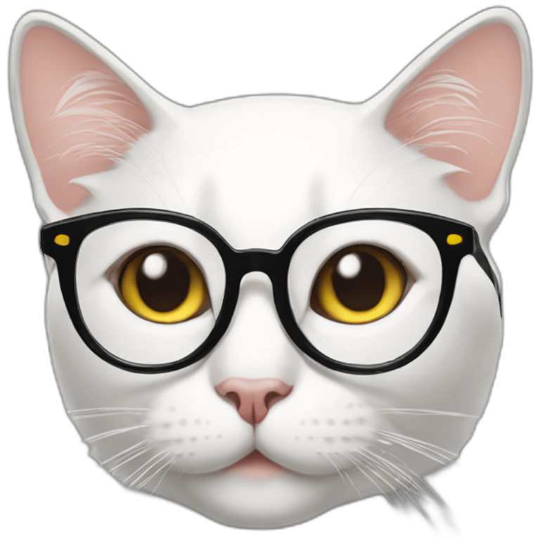 Cat in fashionable glasses emoji