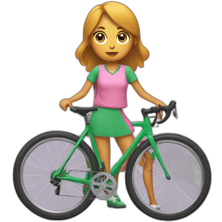 Chica con velo rosa y camisa verde emoji