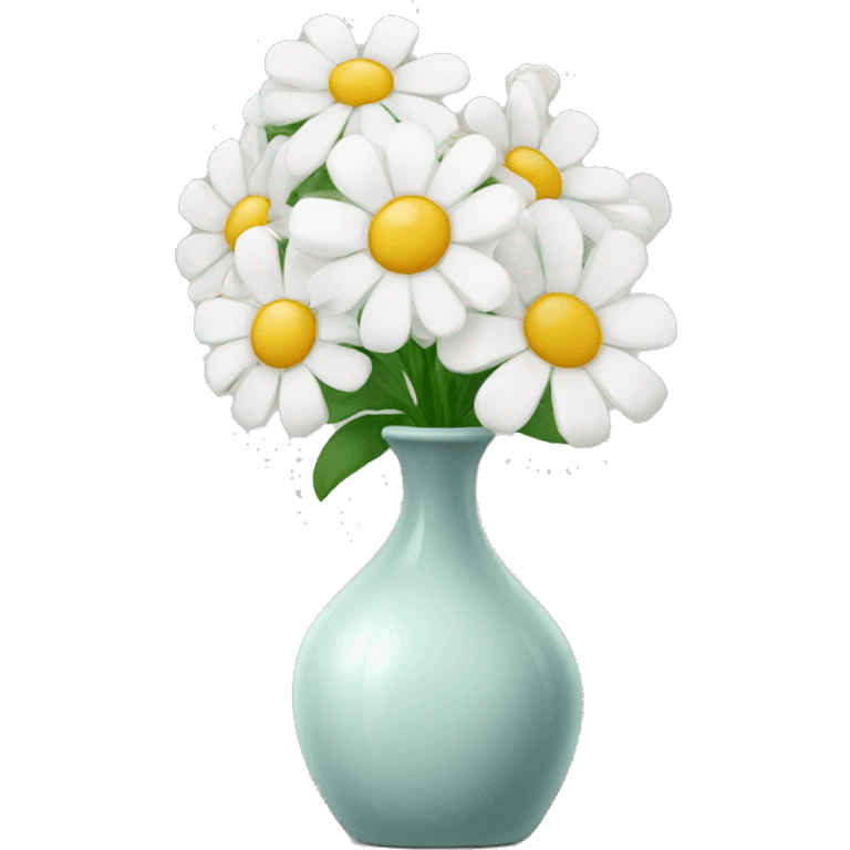 White flowers in vase emoji