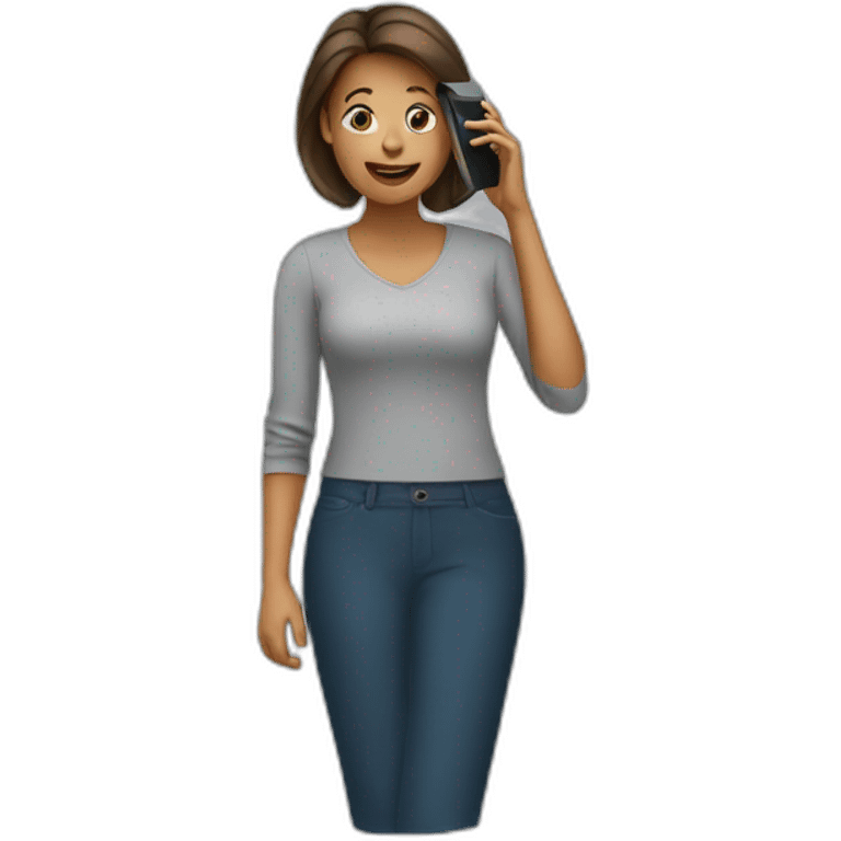 Woman talking on cell phone emoji