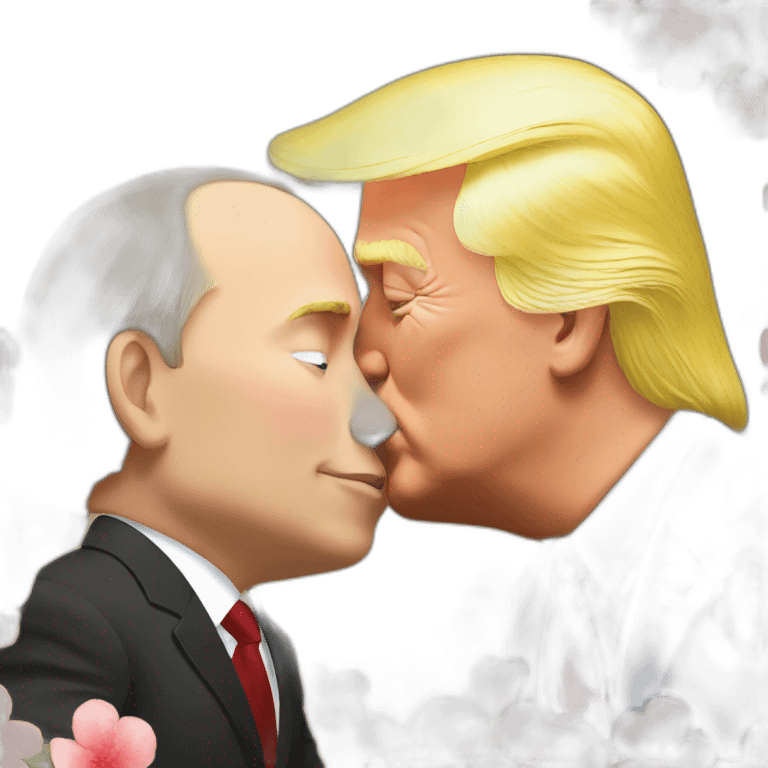 Putin kissing Trump emoji