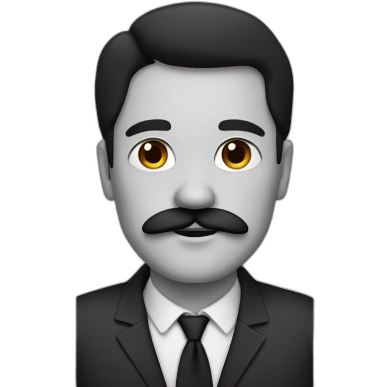 German man with black hair and a black square mustache  emoji