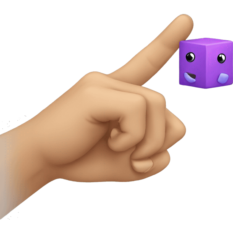 finger pushing a cube emoji