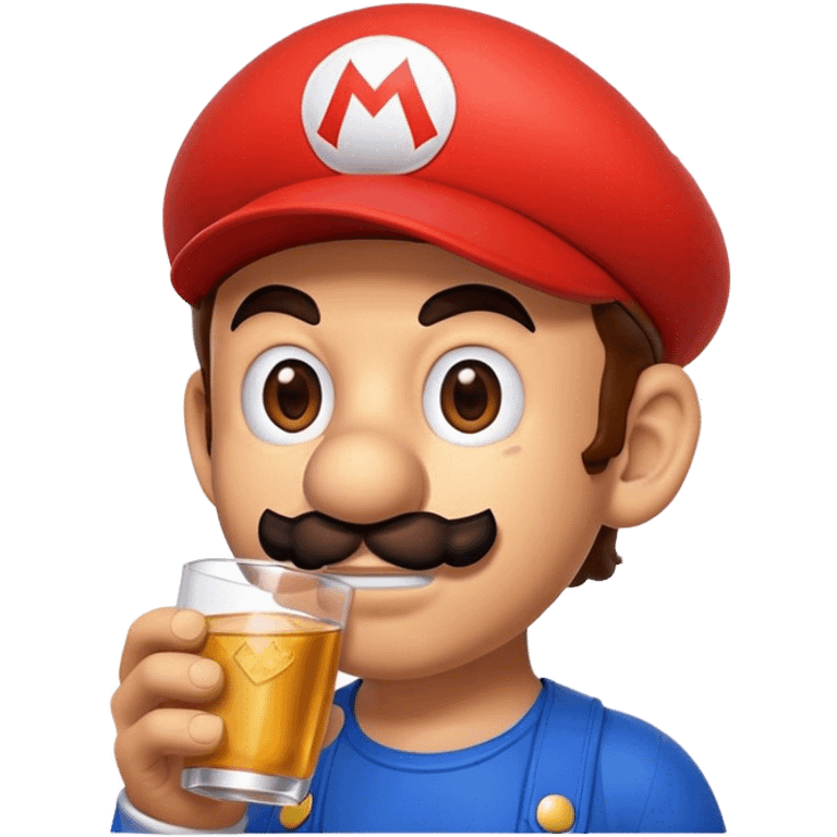 Super Mario drinking emoji