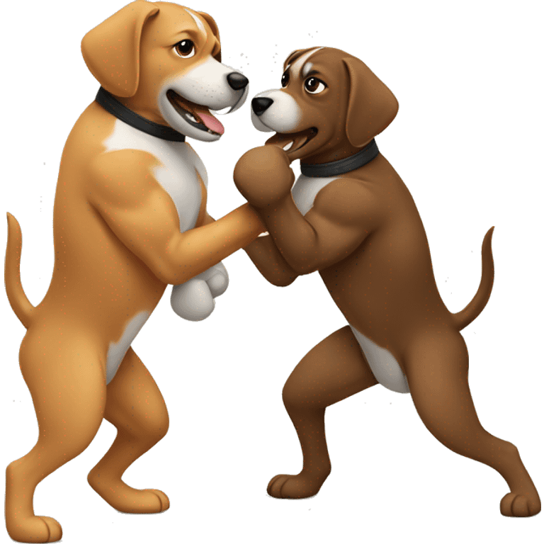 two dogs boxing emoji