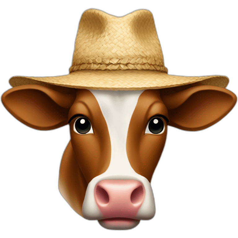 cow with a straw hat emoji