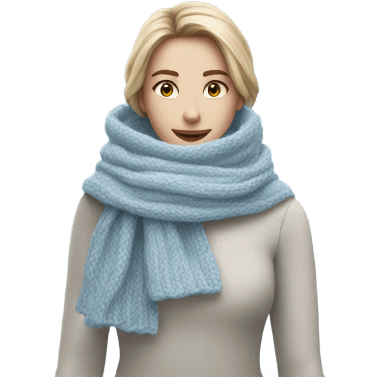 Light blue knit scarf  emoji