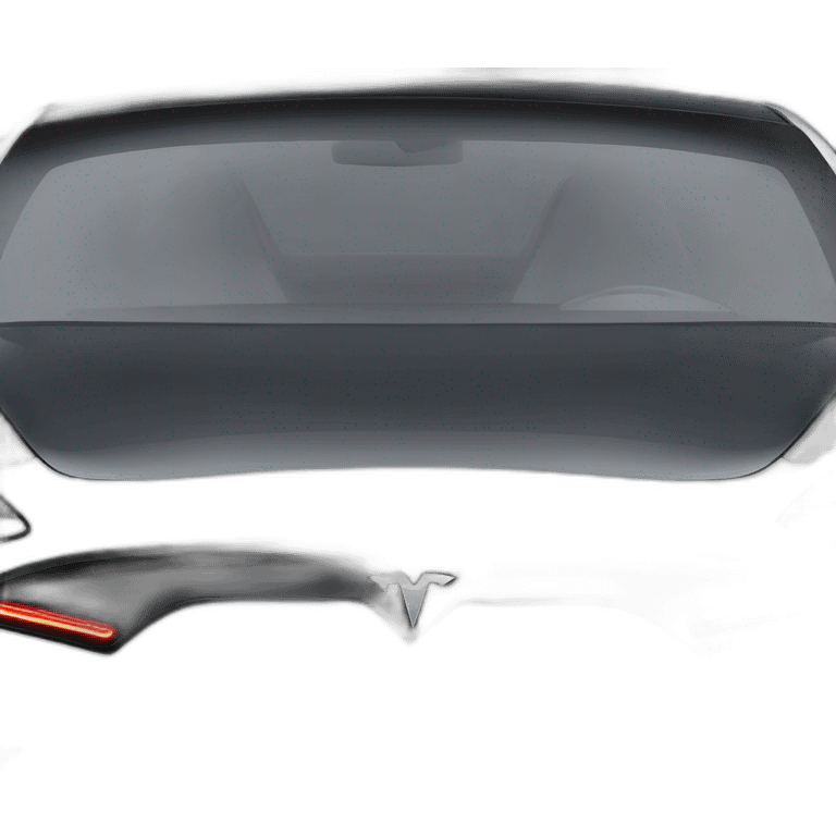 modified black 2023 Tesla Model 3 with front spoiler lights on viewed from front emoji