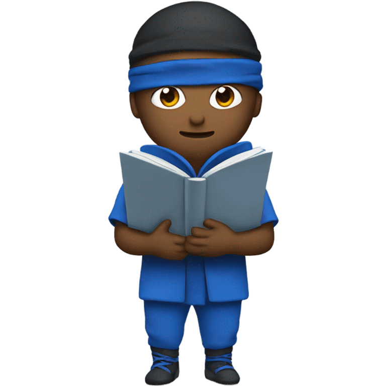 ninja reading book with blue clothes emoji